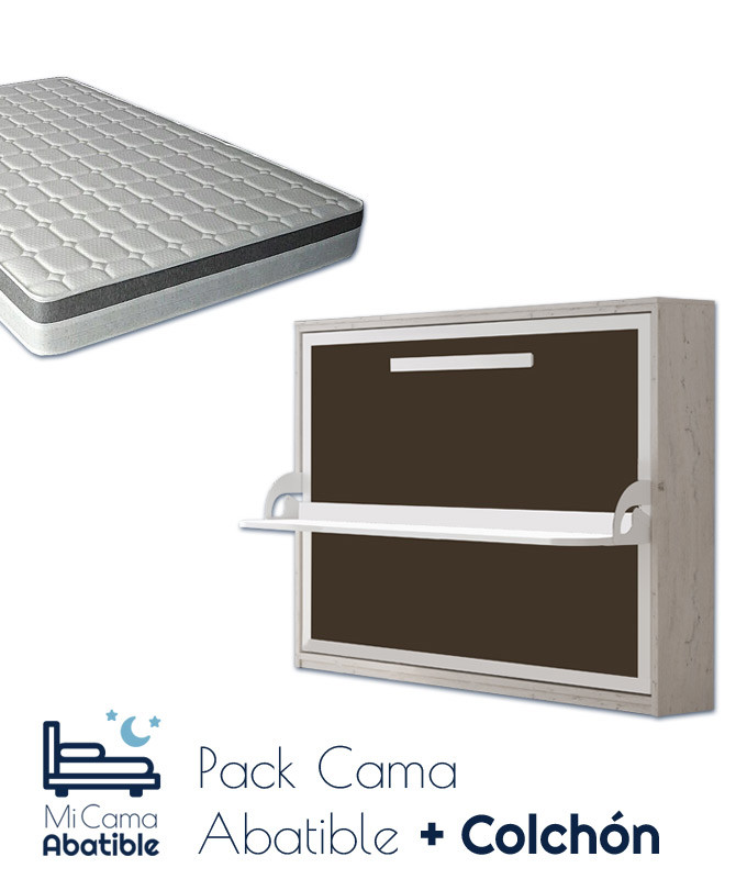 Pack Cama Abatible Horizontal con escritorio y Colchón Ref Y45000