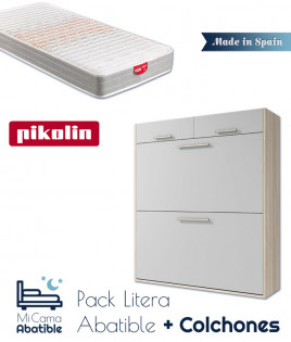 Pack Litera Abatible Horizontal con Altillo y Colchones Ref CAZ19000