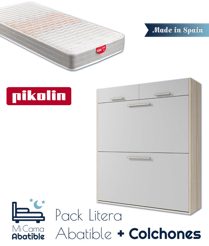 Pack Litera Abatible Horizontal con Altillo y Colchones Ref CAZ19000